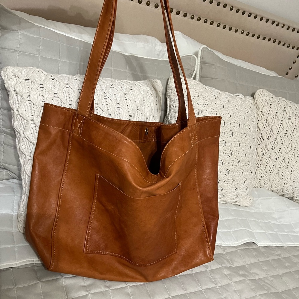 Large Genuine Leather Tote Bag